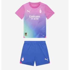 AC Milan kläder Barn 2023-24 Tredje Tröja Kortärmad (+ korta byxor)